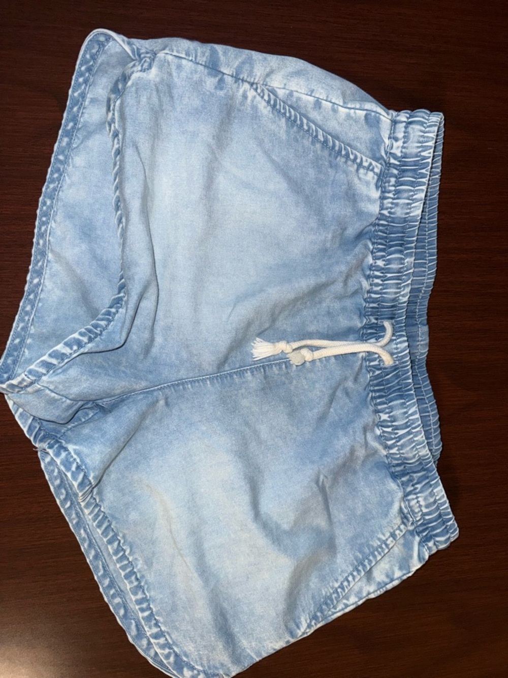 No Boundaries Light Blue Elastic Waist Shorts with Drawstring